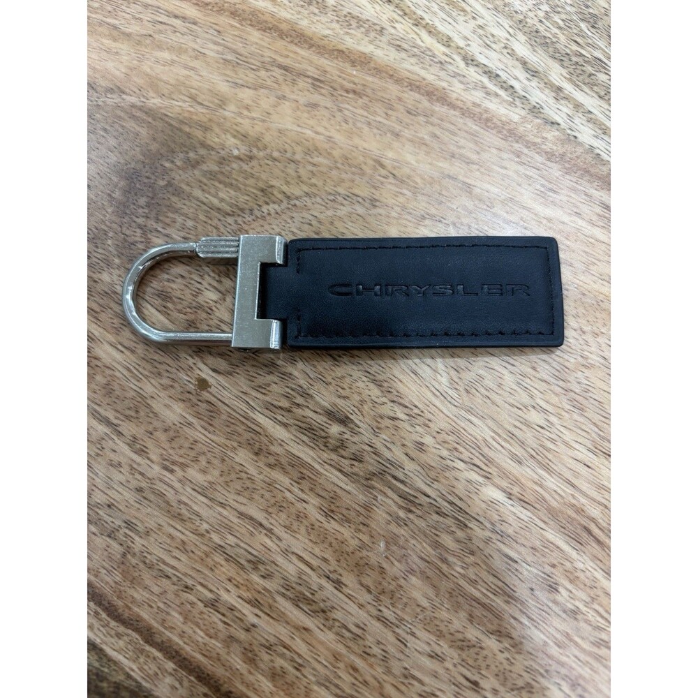 Chrysler Black Leather Keychain